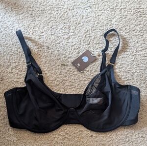 New With Tags Inlyric Mesh Black Under wired Bra Size 38 DD